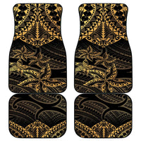 Black and Gold Polynesia Car Mats Plumeria Tattoo With Polynesian Pattern