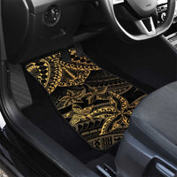 Black and Gold Polynesia Car Mats Plumeria Tattoo With Polynesian Pattern