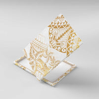 White and Gold Polynesia Canvas Wall Art Plumeria Tattoo With Polynesian Pattern