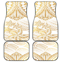White and Gold Polynesia Car Mats Plumeria Tattoo With Polynesian Pattern