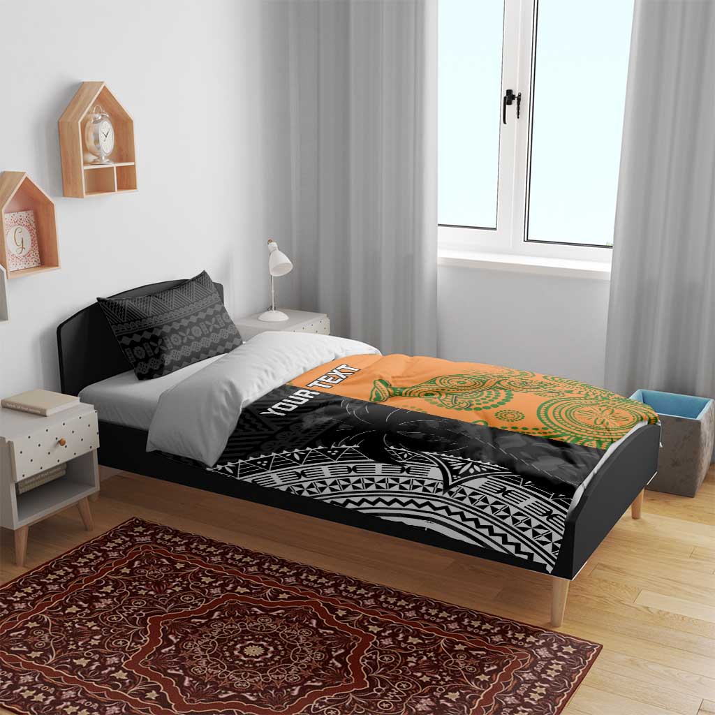 Custom Fiji And Australia Rugby Bedding Set Fijian Tapa Pattern With Aussie Aboriginal Art LT14 - Polynesian Pride