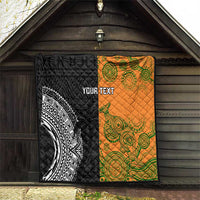 Custom Fiji And Australia Rugby Quilt Fijian Tapa Pattern With Aussie Aboriginal Art LT14 - Polynesian Pride