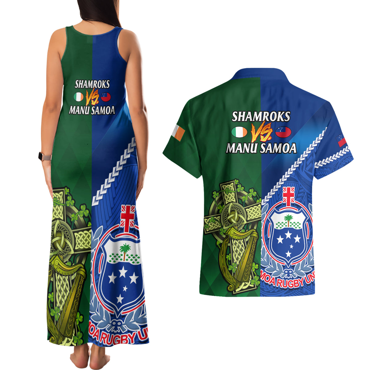 samoa-and-ireland-rugby-couples-matching-tank-maxi-dress-and-hawaiian-shirt-2023-world-cup-manu-samoa-with-shamrocks