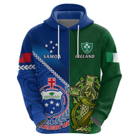 Samoa And Ireland Rugby Hoodie 2023 World Cup Manu Samoa With Shamrocks LT14 - Polynesian Pride