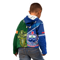 Custom Samoa And Ireland Rugby Kid Hoodie 2023 World Cup Manu Samoa With Shamrocks LT14 - Polynesian Pride
