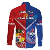 Samoa And Tonga Rugby Family Matching Off Shoulder Maxi Dress and Hawaiian Shirt 2023 World Cup Manu Samoa With Ikale Tahi LT14 - Polynesian Pride