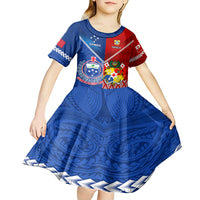 samoa-and-tonga-rugby-kid-short-sleeve-dress-2023-world-cup-manu-samoa-with-ikale-tahi
