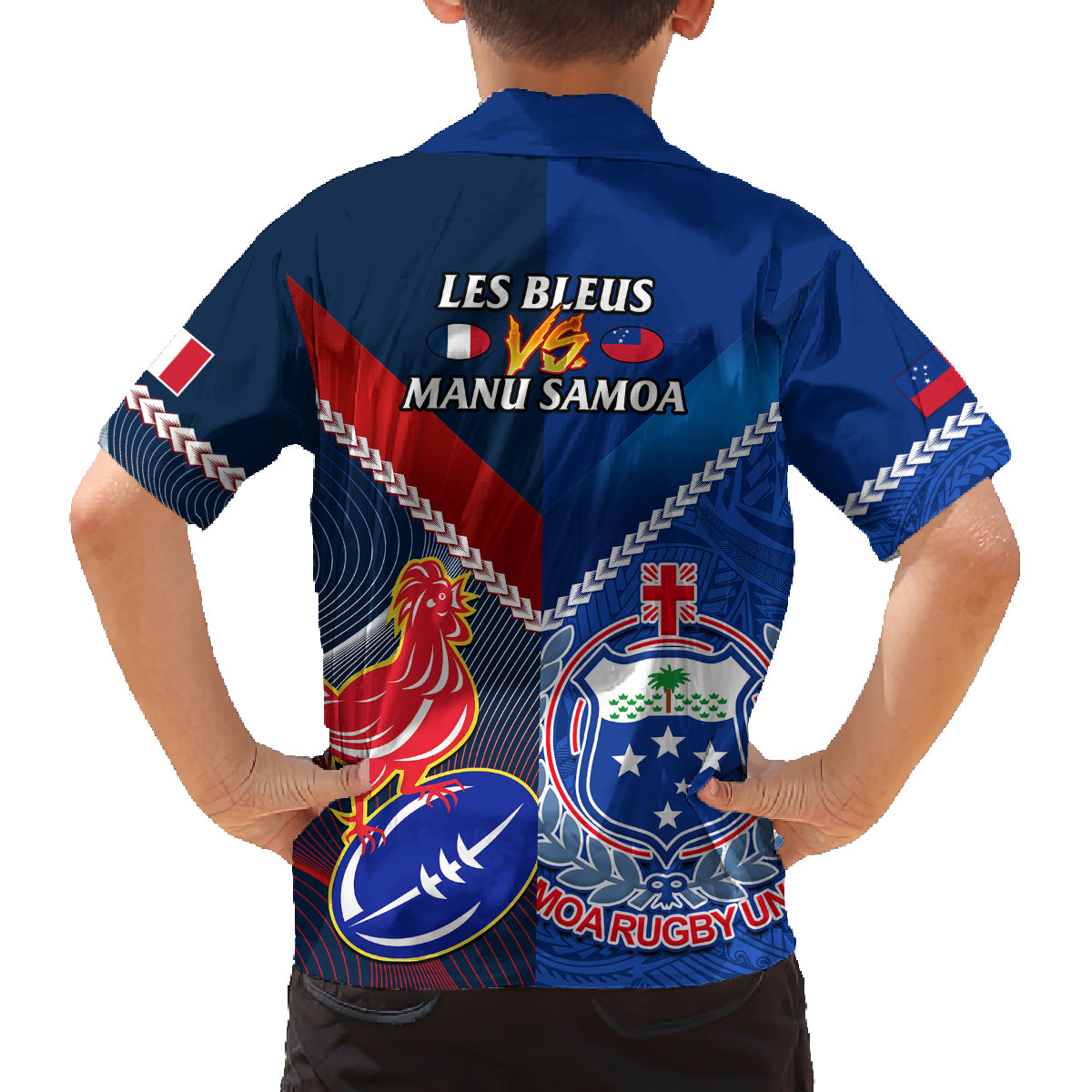 samoa-and-france-rugby-family-matching-off-shoulder-maxi-dress-and-hawaiian-shirt-2023-world-cup-manu-samoa-with-les-bleus