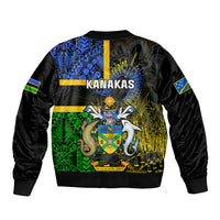 South Sea Islanders Bomber Jacket Kanakas With Solomon Islands Coat Of Arms LT14 - Polynesian Pride