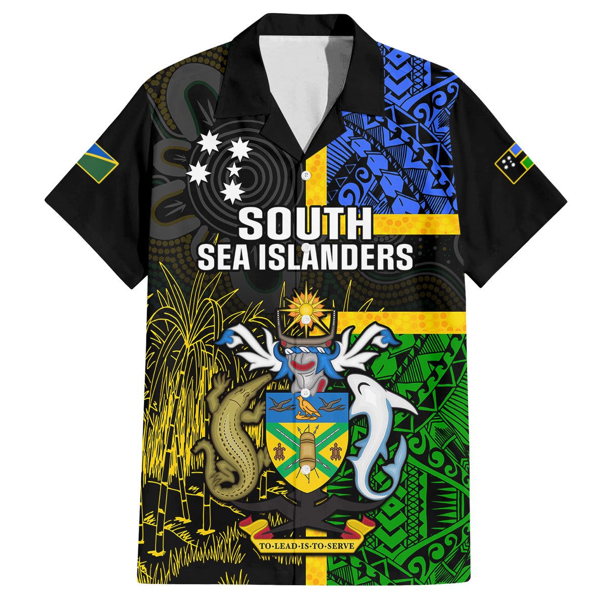 South Sea Islanders Family Matching Long Sleeve Bodycon Dress and Hawaiian Shirt Kanakas With Solomon Islands Coat Of Arms LT14 - Polynesian Pride