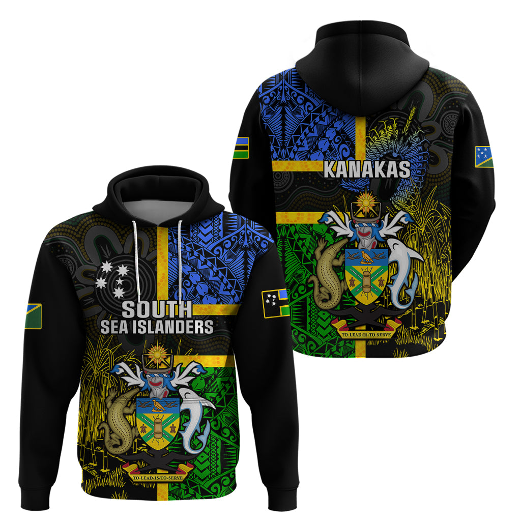 South Sea Islanders Hoodie Dress Kanakas With Solomon Islands Coat Of Arms LT14 - Polynesian Pride