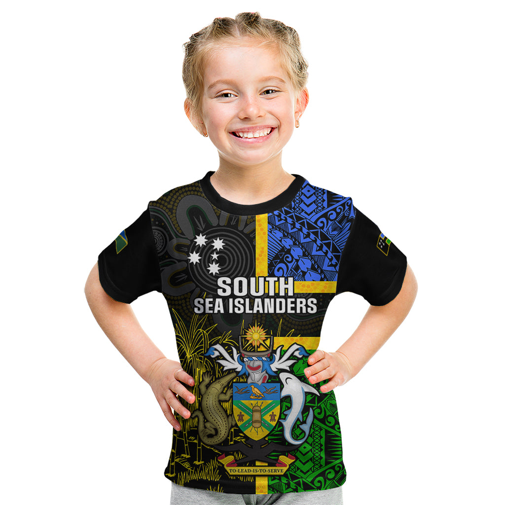 South Sea Islanders Kid T Shirt Kanakas With Solomon Islands Coat Of Arms LT14 Black - Polynesian Pride