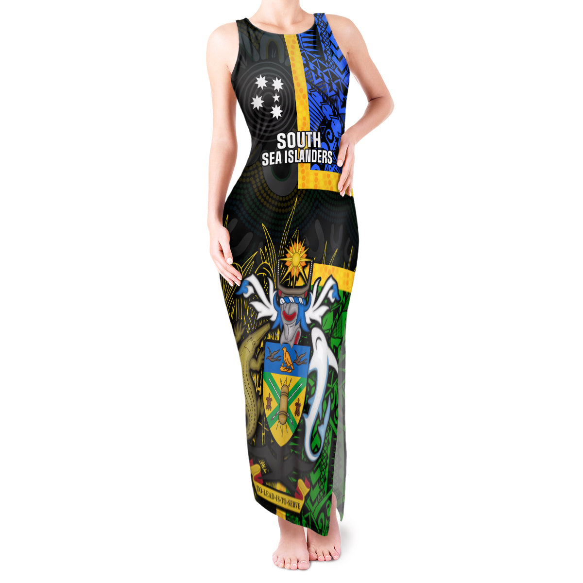 personalised-south-sea-islanders-tank-maxi-dress-kanakas-with-solomon-islands-coat-of-arms
