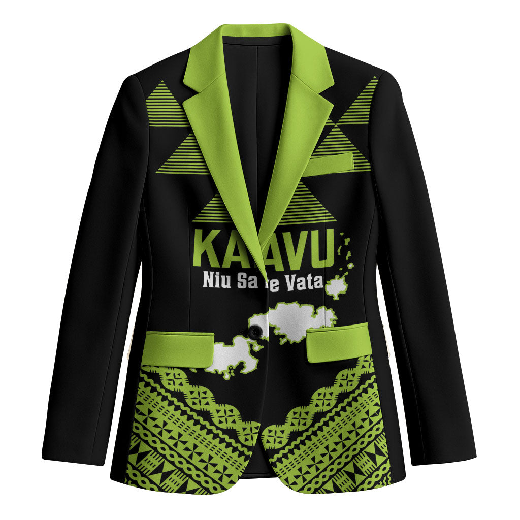Kadavu Fiji 2026 Rugby Custom Blazer Niu Sa Leve Vata Fijian Tapa Pattern LT14 Unisex Black - Polynesian Pride