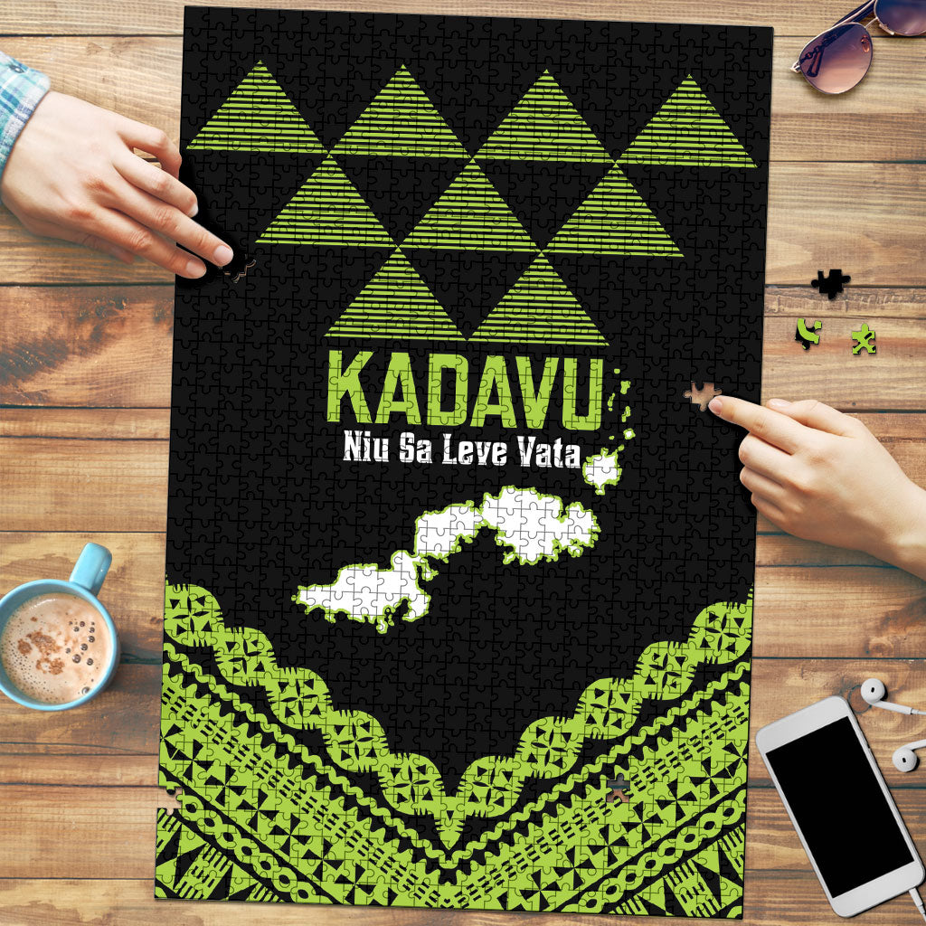 Kadavu Fiji 2026 Rugby Puzzle Niu Sa Leve Vata Fijian Tapa Pattern LT14 Black - Polynesian Pride