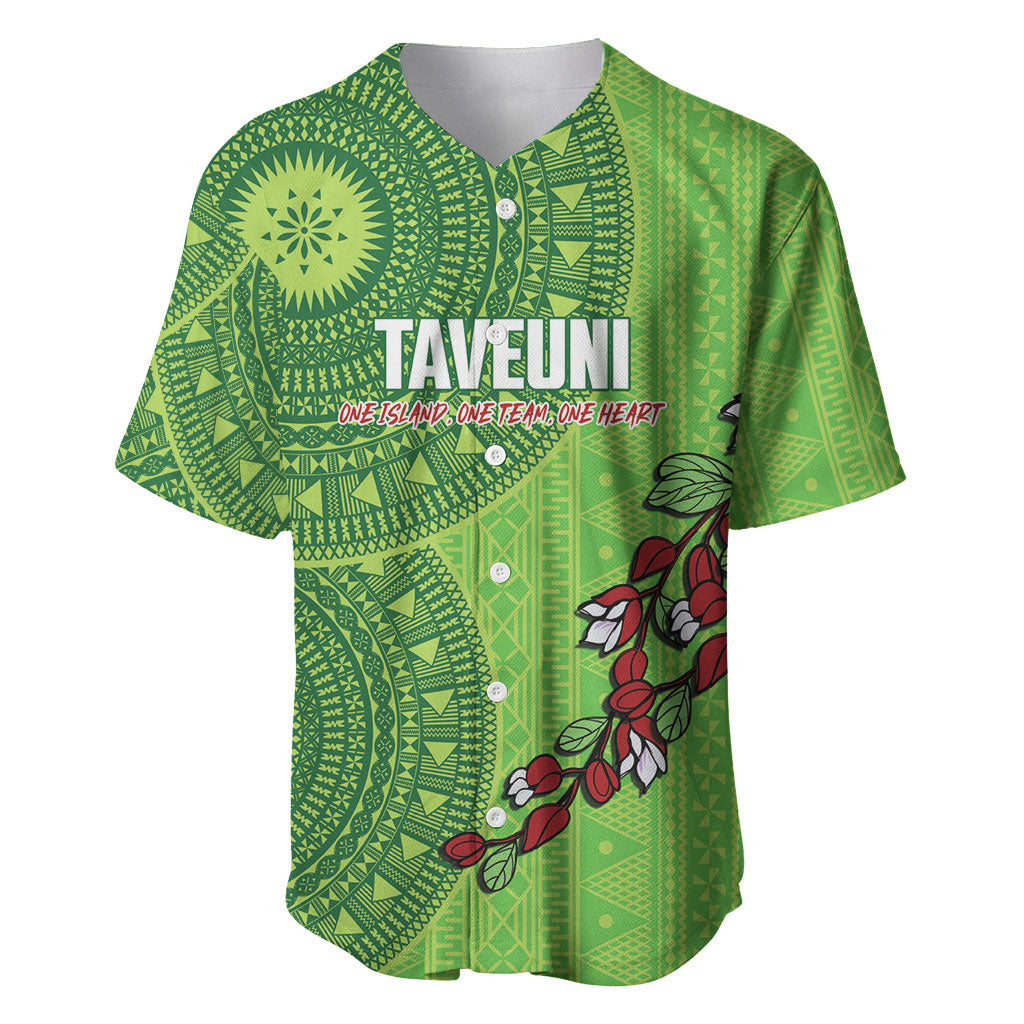 Taveuni Fiji 2026 Rugby Custom Baseball Jersey Tagimoucia Fijian Tapa Pattern LT14 Green - Polynesian Pride