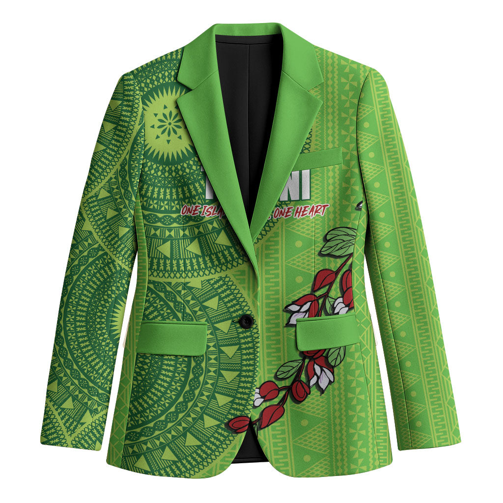 Taveuni Fiji 2026 Rugby Custom Blazer Tagimoucia Fijian Tapa Pattern LT14 Unisex Green - Polynesian Pride