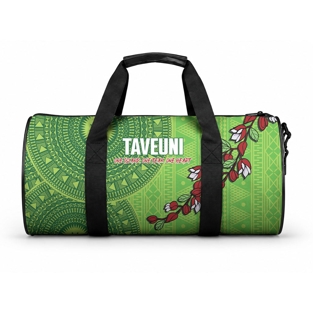 Taveuni Fiji 2026 Rugby Duffle Bag Tagimoucia Fijian Tapa Pattern LT14 One size Green - Polynesian Pride