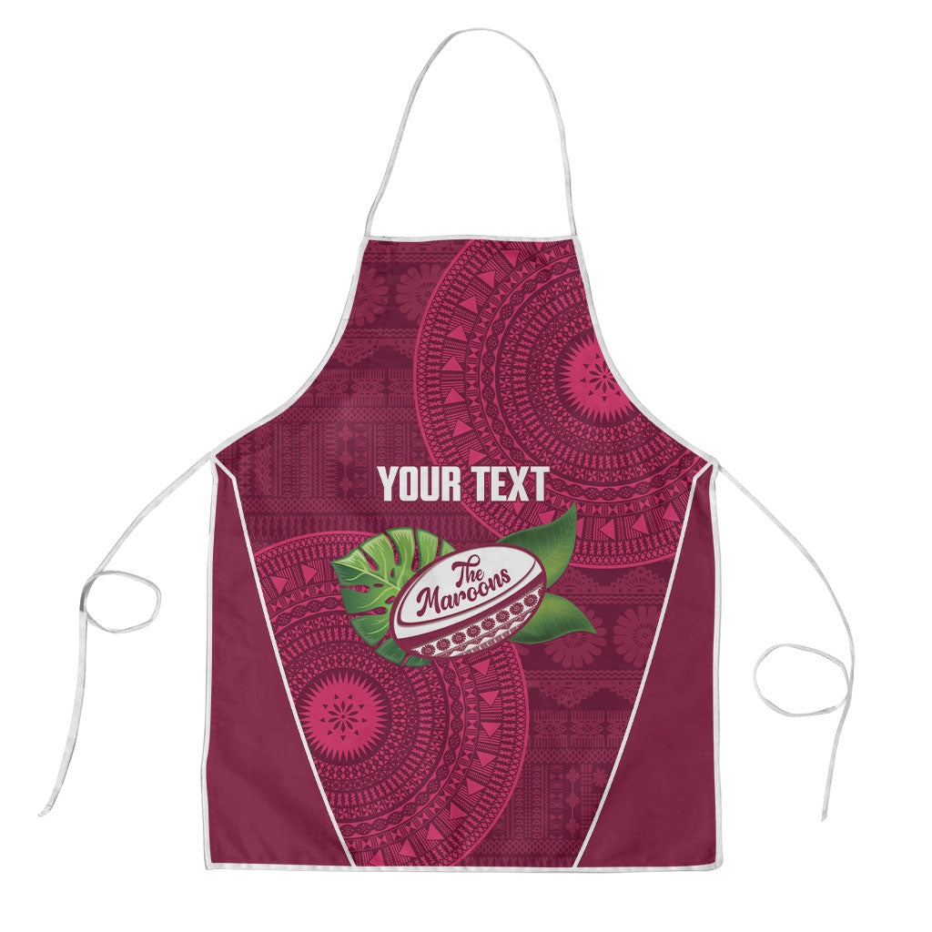 Lautoka Fiji 2026 Rugby Custom Apron Go Maroons Fijian Tapa Pattern LT14 Maroon - Polynesian Pride