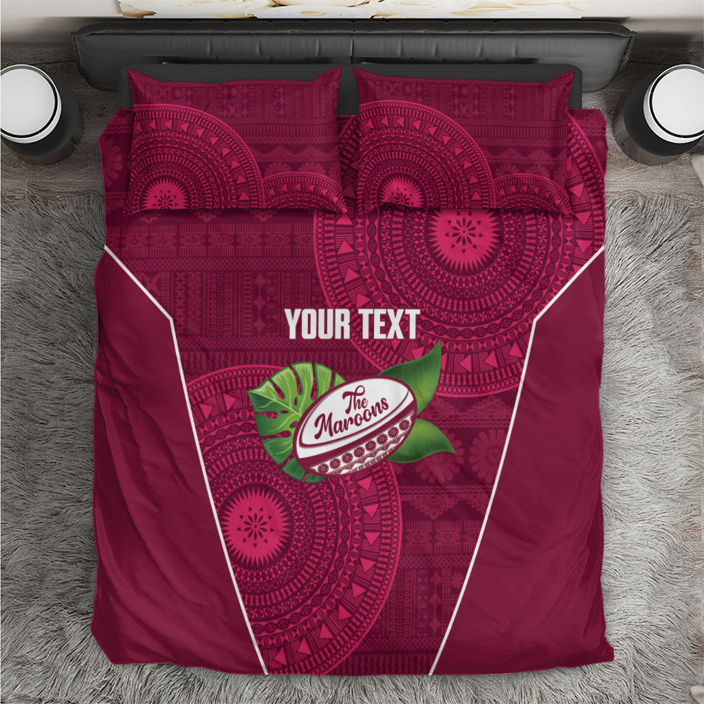 Lautoka Fiji 2026 Rugby Custom Bedding Set Go Maroons Fijian Tapa Pattern LT14 Maroon - Polynesian Pride