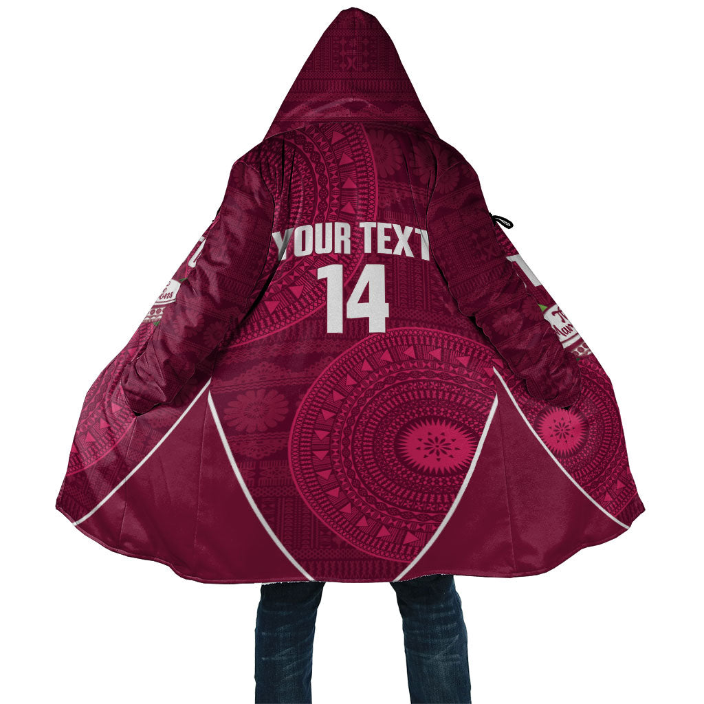 Lautoka Fiji 2026 Rugby Custom Cloak Go Maroons Fijian Tapa Pattern LT14 Unisex Maroon - Polynesian Pride