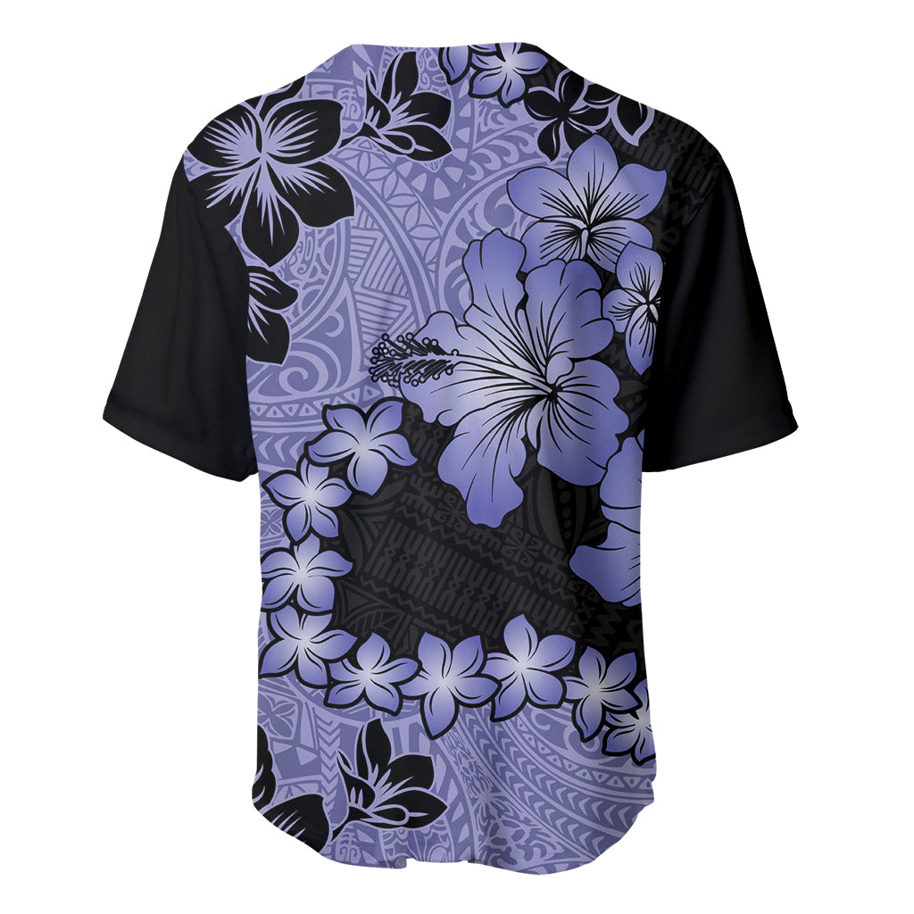 Purple Hawaii Baseball Jersey Tapa Cloth Mix Tropical Flowers Pastel Vibes LT14 - Polynesian Pride