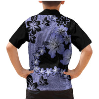 Purple Hawaii Family Matching Mermaid Dress and Hawaiian Shirt Tapa Cloth Mix Tropical Flowers Pastel Vibes LT14 - Polynesian Pride