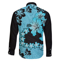 Blue Hawaii Family Matching Summer Maxi Dress and Hawaiian Shirt Tapa Cloth Mix Tropical Flowers Pastel Vibes LT14 - Polynesian Pride