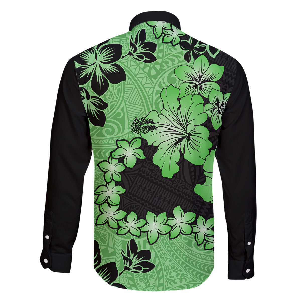 Green Hawaii Family Matching Tank Maxi Dress and Hawaiian Shirt Tapa Cloth Mix Tropical Flowers Pastel Vibes LT14 - Polynesian Pride