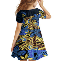 Polynesia Fabric Family Matching Long Sleeve Bodycon Dress and Hawaiian Shirt Polynesian Tribal With Frangipani Flowers LT14 - Polynesian Pride