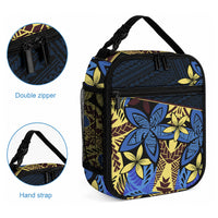 Polynesia Fabric Lunch Bag Polynesian Tribal With Frangipani Flowers LT14 - Polynesian Pride