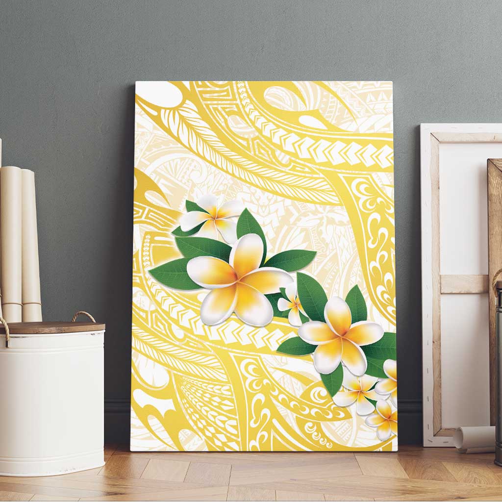 Gold And White Polynesia Plumeria Canvas Wall Art Curves Tropical Vibes
