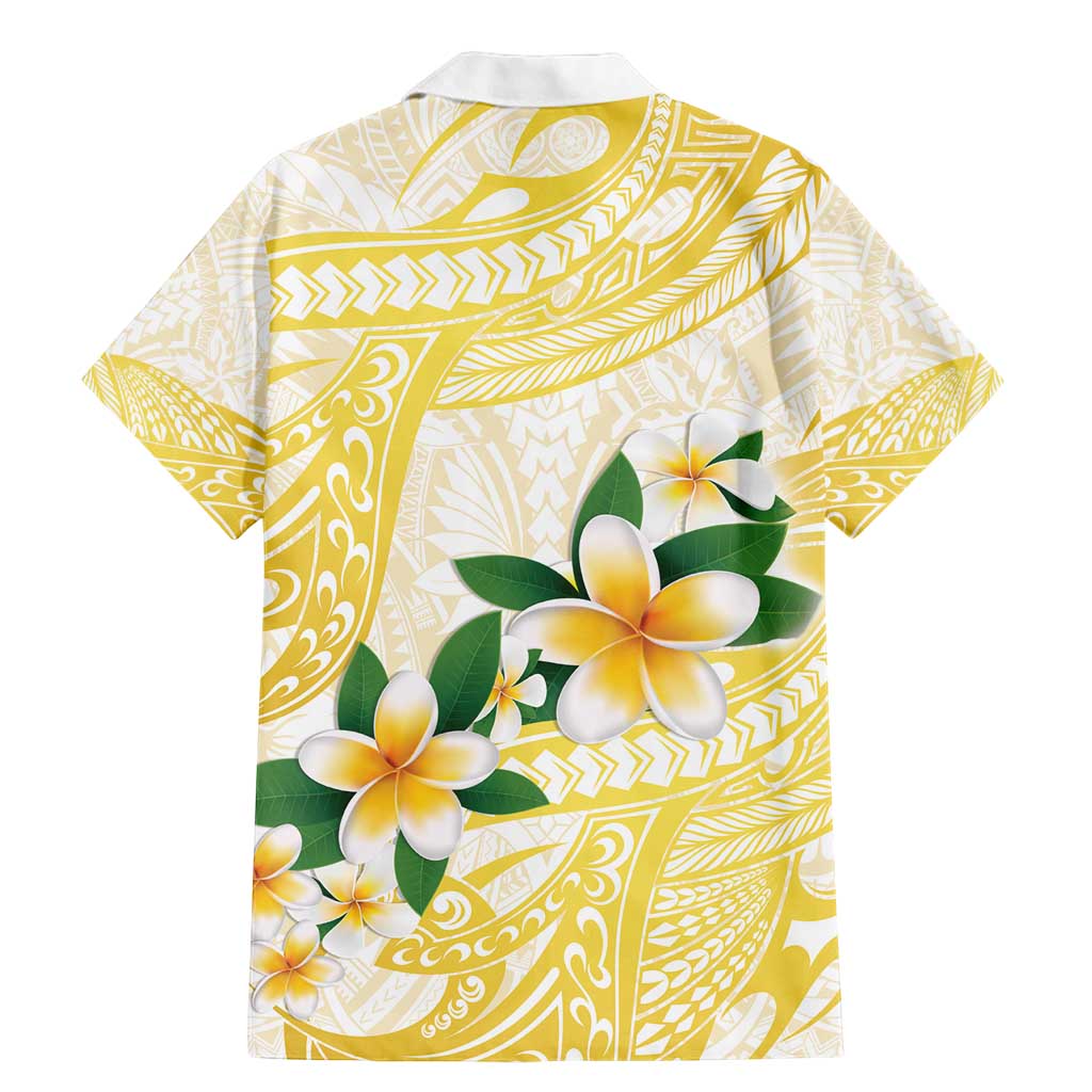 Gold And White Polynesia Plumeria Family Matching Mermaid Dress and Hawaiian Shirt Curves Tropical Vibes