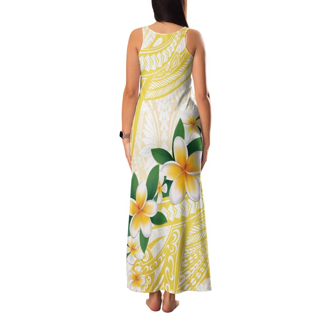Gold And White Polynesia Plumeria Family Matching Tank Maxi Dress and Hawaiian Shirt Curves Tropical Vibes