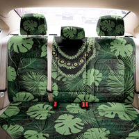 Green Hawaii Kukui Nut Lei Back Car Seat Cover Hawaiian Pattern Monstera Tropical Vibes - Polynesian Pride