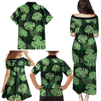 Green Hawaii Kukui Nut Lei Family Matching Puletasi and Hawaiian Shirt Hawaiian Pattern Monstera Tropical Vibes - Polynesian Pride