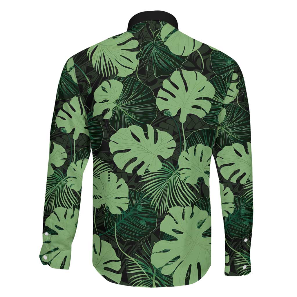 Green Hawaii Kukui Nut Lei Family Matching Summer Maxi Dress and Hawaiian Shirt Hawaiian Pattern Monstera Tropical Vibes - Polynesian Pride