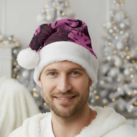 Pink Hawaii Kukui Nut Lei Christmas Santa Hat Hawaiian Pattern Monstera Tropical Vibes - Polynesian Pride