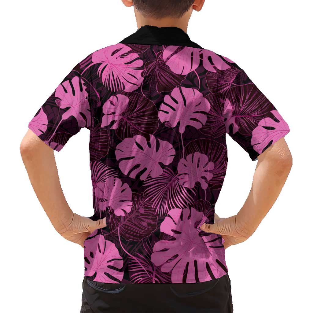 Pink Hawaii Kukui Nut Lei Family Matching Mermaid Dress and Hawaiian Shirt Hawaiian Pattern Monstera Tropical Vibes - Polynesian Pride