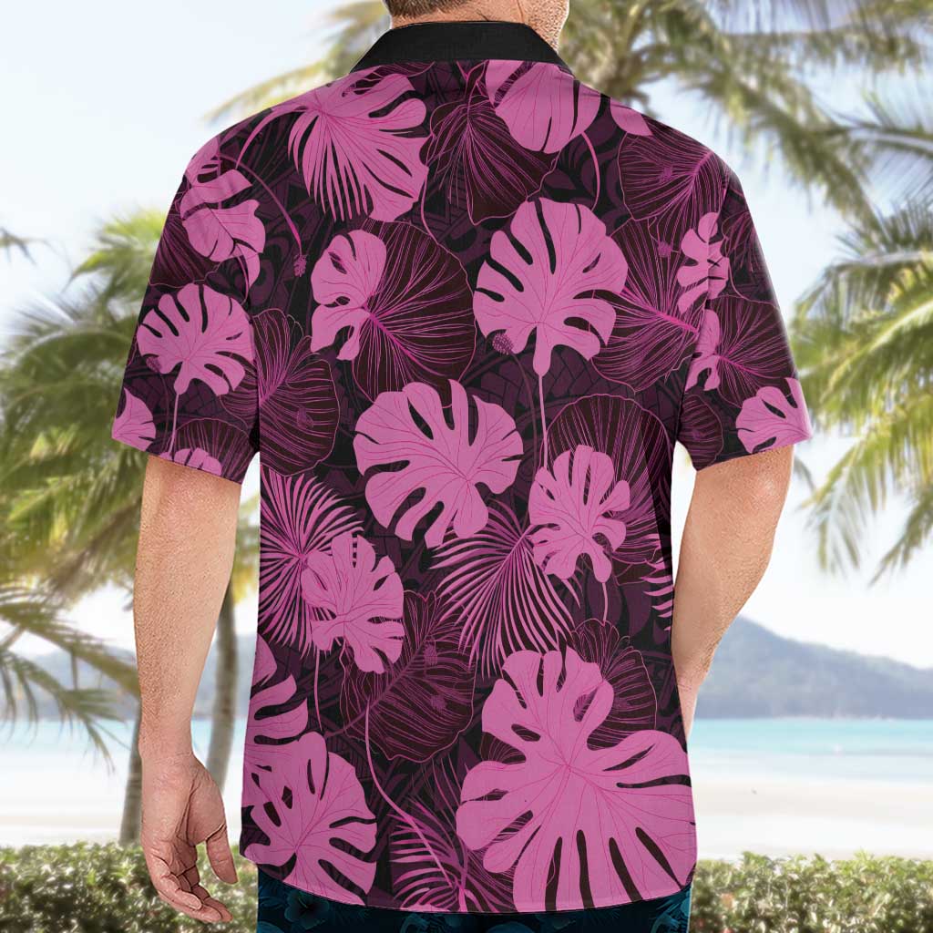 Pink Hawaii Kukui Nut Lei Hawaiian Shirt Hawaiian Pattern Monstera Tropical Vibes - Polynesian Pride