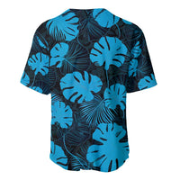 Blue Hawaii Kukui Nut Lei Baseball Jersey Hawaiian Pattern Monstera Tropical Vibes - Polynesian Pride
