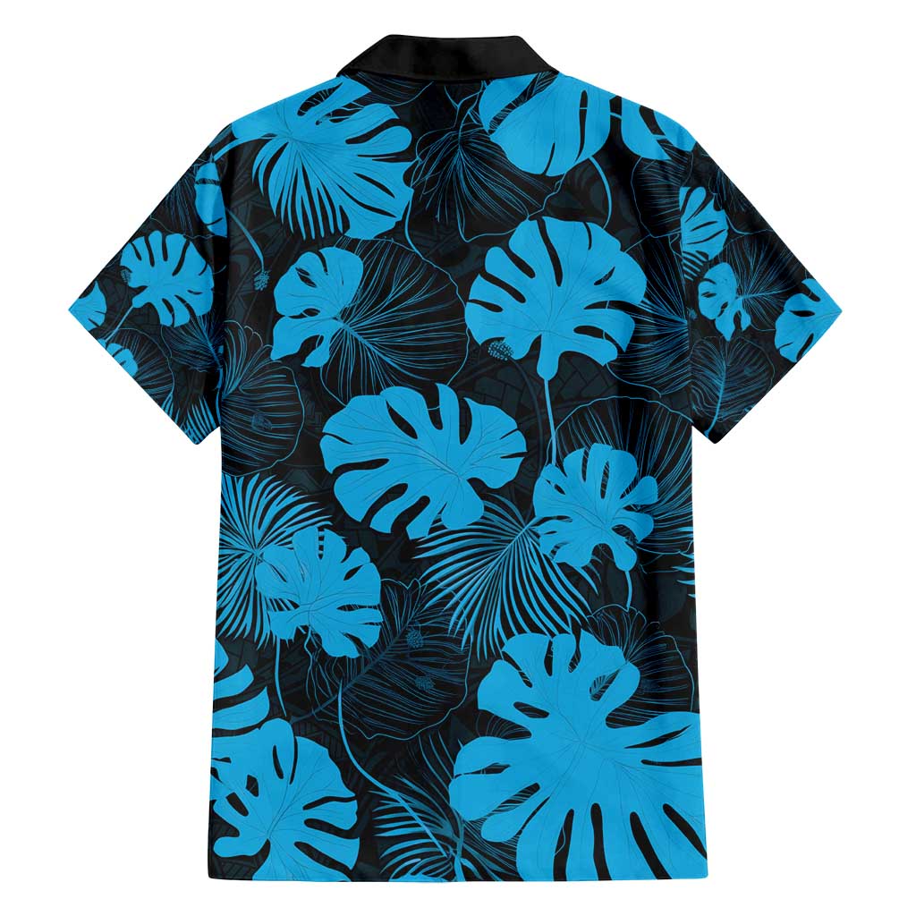 Blue Hawaii Kukui Nut Lei Family Matching Long Sleeve Bodycon Dress and Hawaiian Shirt Hawaiian Pattern Monstera Tropical Vibes - Polynesian Pride