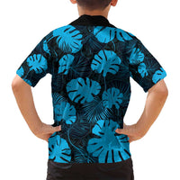 Blue Hawaii Kukui Nut Lei Family Matching Off Shoulder Maxi Dress and Hawaiian Shirt Hawaiian Pattern Monstera Tropical Vibes - Polynesian Pride