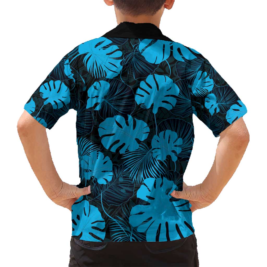 Blue Hawaii Kukui Nut Lei Family Matching Puletasi and Hawaiian Shirt Hawaiian Pattern Monstera Tropical Vibes - Polynesian Pride