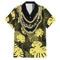 Yellow Hawaii Kukui Nut Lei Family Matching Mermaid Dress and Hawaiian Shirt Hawaiian Pattern Monstera Tropical Vibes - Polynesian Pride