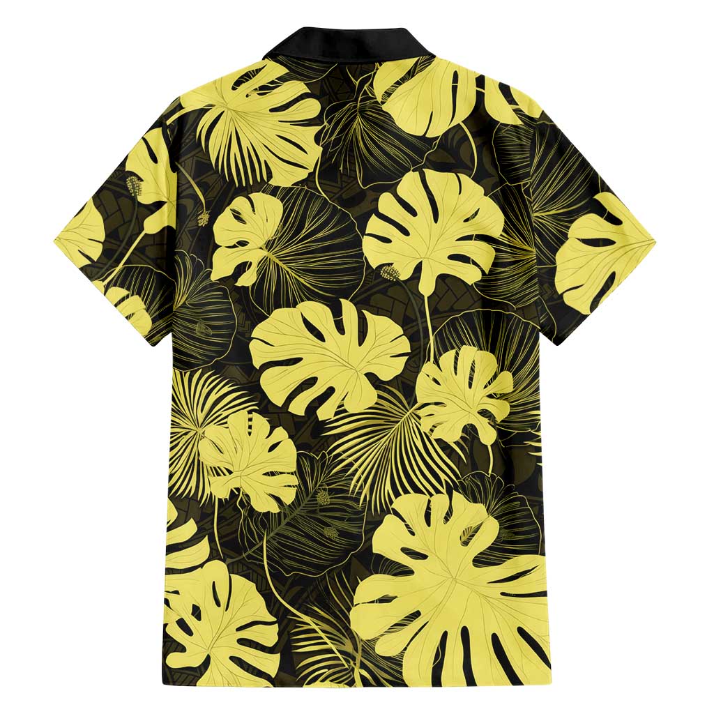 Yellow Hawaii Kukui Nut Lei Family Matching Summer Maxi Dress and Hawaiian Shirt Hawaiian Pattern Monstera Tropical Vibes - Polynesian Pride