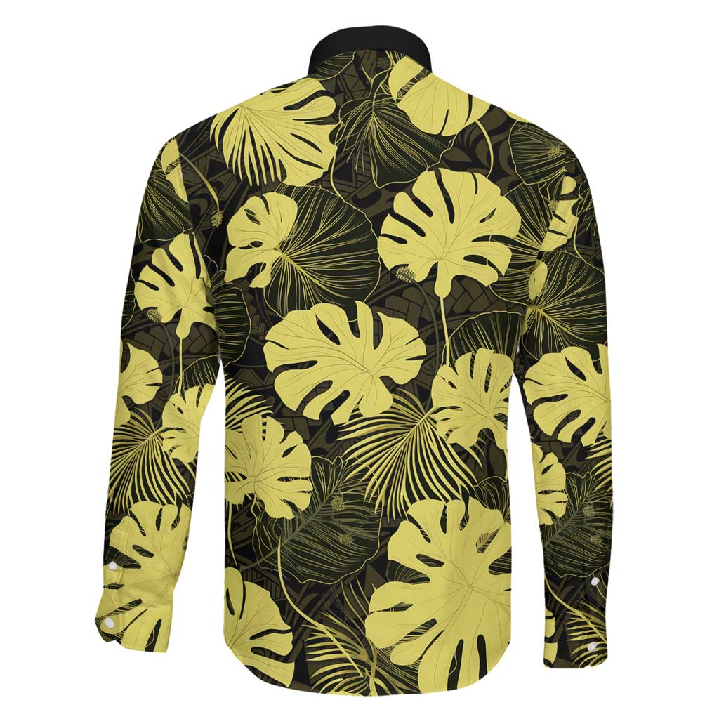 Yellow Hawaii Kukui Nut Lei Family Matching Summer Maxi Dress and Hawaiian Shirt Hawaiian Pattern Monstera Tropical Vibes - Polynesian Pride