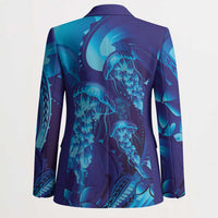 Purple Paradise Polynesia Jellyfish Blazer Plumeria Polynesian Tattoo Glowing Vibes