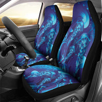 Purple Paradise Polynesia Jellyfish Car Seat Cover Plumeria Polynesian Tattoo Glowing Vibes LT14 - Polynesian Pride
