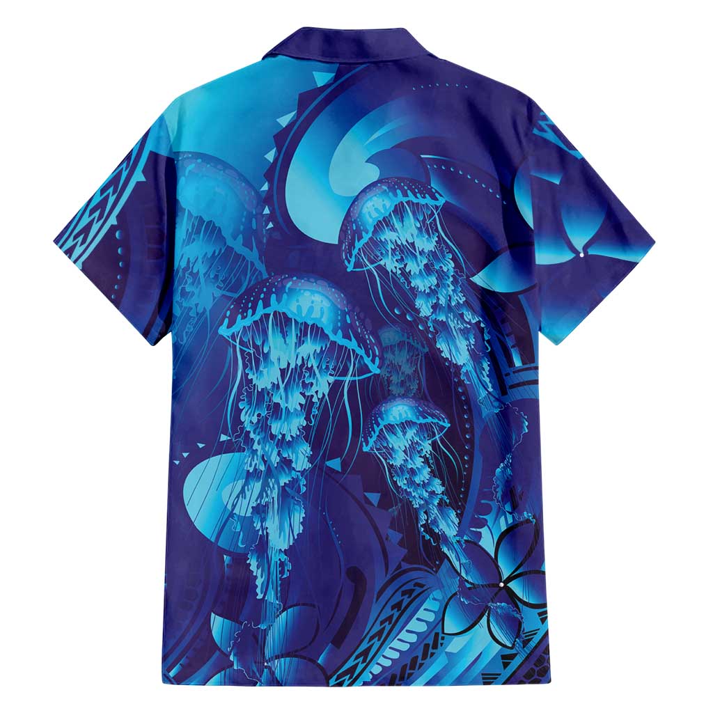 Purple Paradise Polynesia Jellyfish Hawaiian Shirt Plumeria Polynesian Tattoo Glowing Vibes LT14 - Polynesian Pride